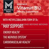 Member’s Mark Vitamin B12 Quick Dissolve Tablets, 5000 mcg, Cherry, 300 ct.